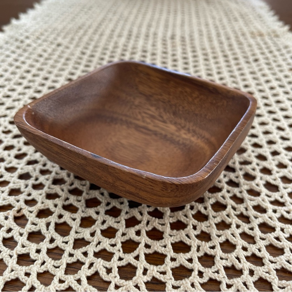 Unique Vintage Brown Wooden Serveware Bowl